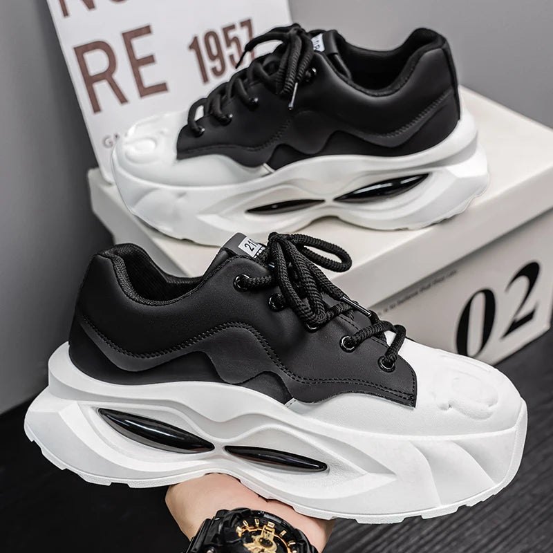 Fashion Thick Sole Men Casual Sneakers Comfortable Cushioning Walking Footwear Breathable Lightweight Sport Shoes Athletic Shoes - Acros