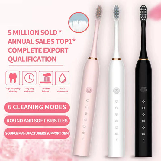 Sonic Electric Toothbrush for Adults IPX7 Waterproof DuPont Brush Head USB Rechargeable High Frequency Cleaning 6 Cleaning Modes - Acros