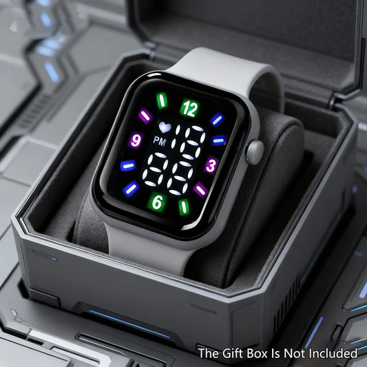 Ansoff women's digital electronic watch with square dial, large analog style display, featuring date, time, alarm, and stopwatch functions.