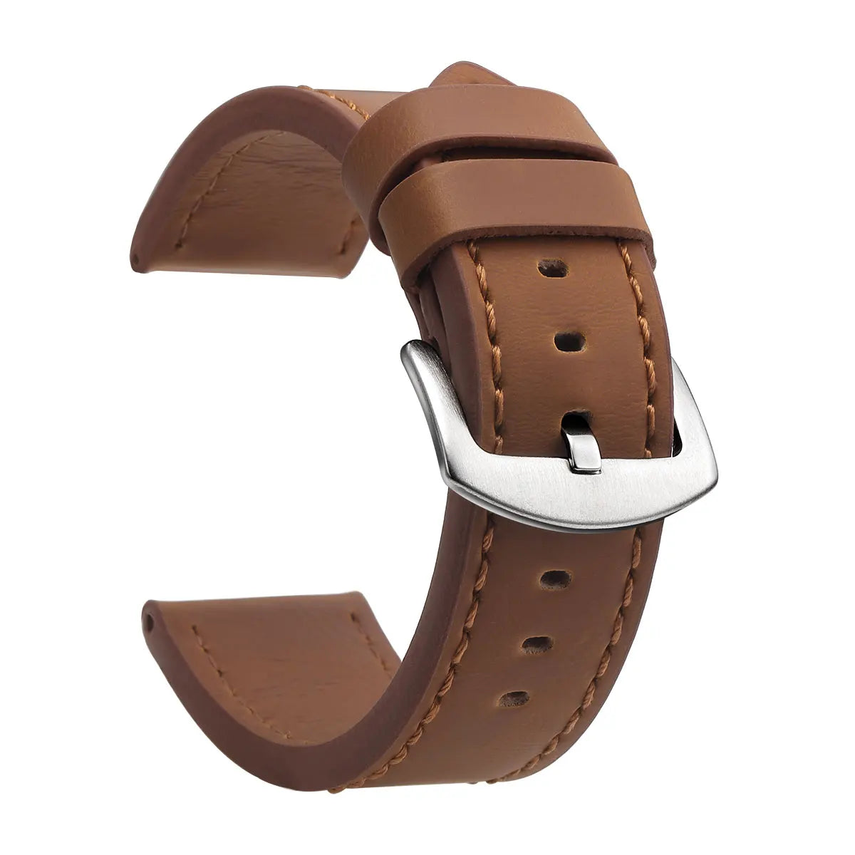 Ansoff SAMCO vintage leather watch band with stainless steel buckle, suitable for 18mm to 24mm watch straps.