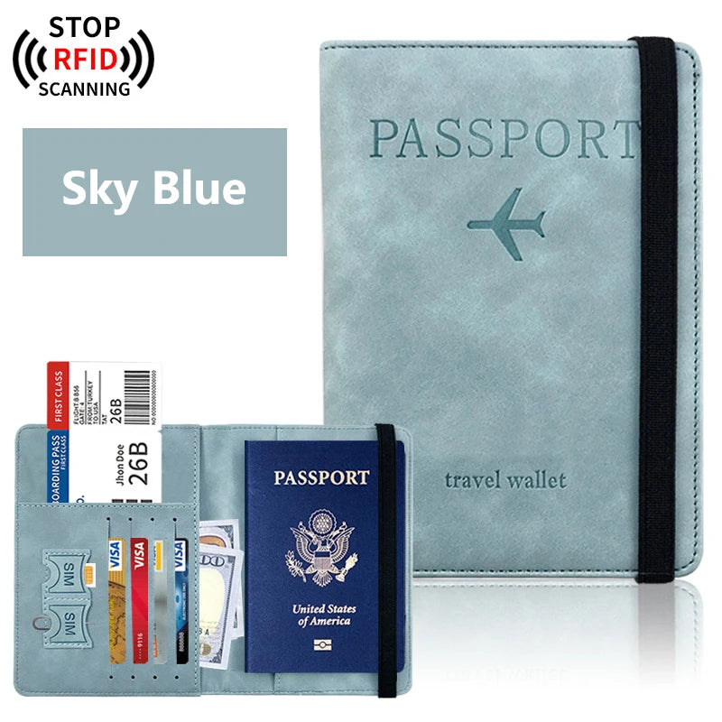 Ansoff passport holder wallet case with multiple compartments for travel essentials, designed for women and men.