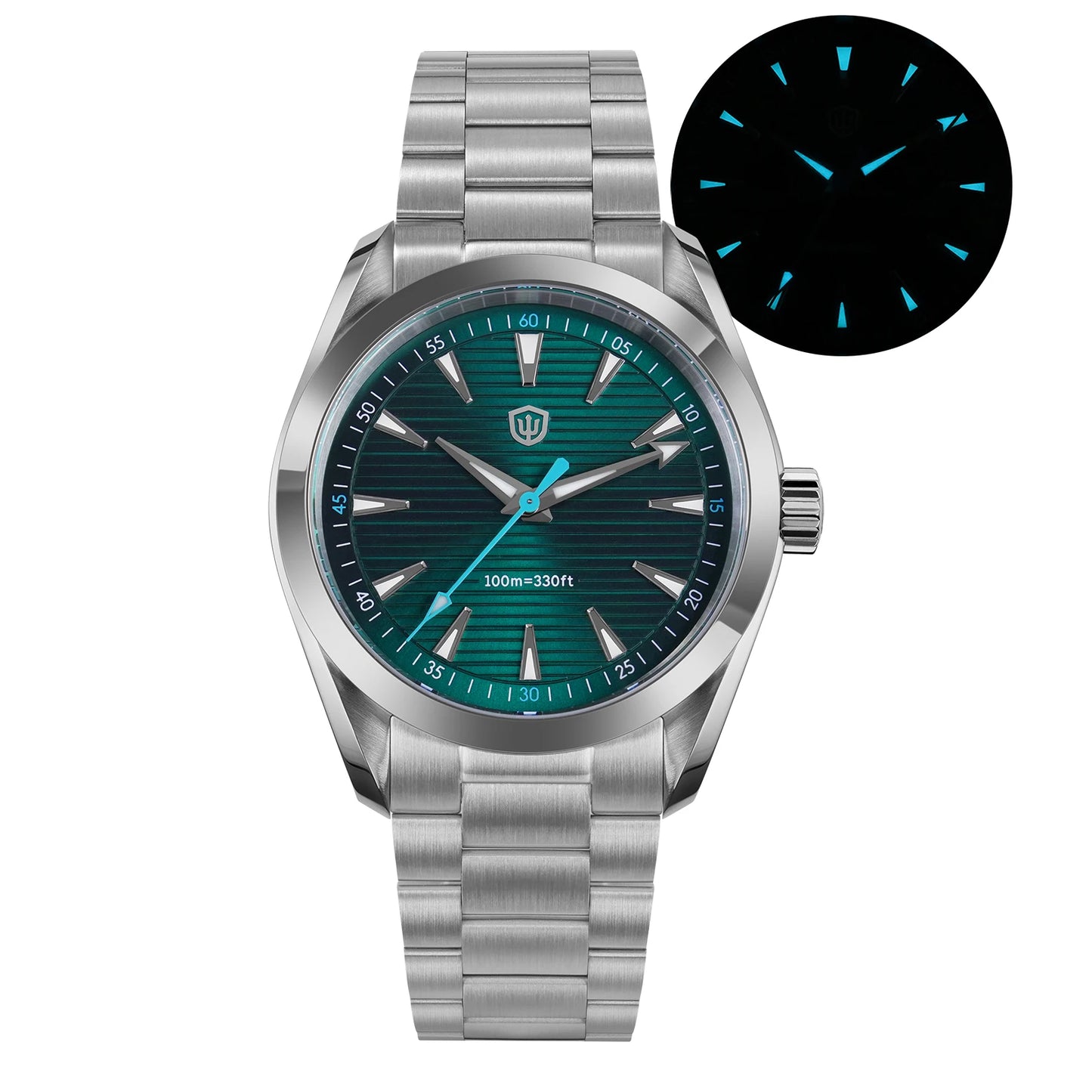 Watchdives WD0006 Watch VH31 Sweep Second Movement Domed Sapphire Crystal BGW9 Luminous 10Bar Waterproof 38mm Vintage Watches - Acros