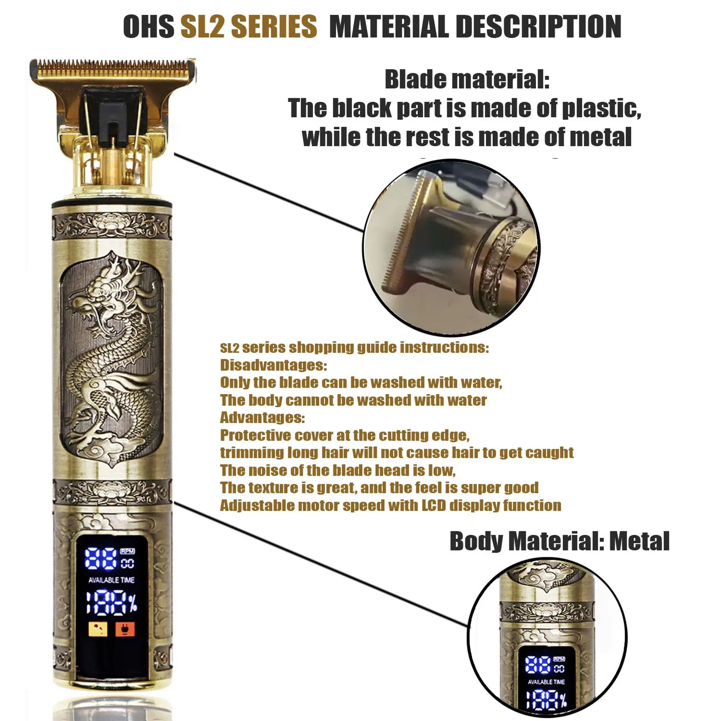 T9 Hair Clipper Repair Beard Shaving Body Hair Trimmer Clippers Electric Machine Men Haircut Machine 0mm Barber Shaver - Acros