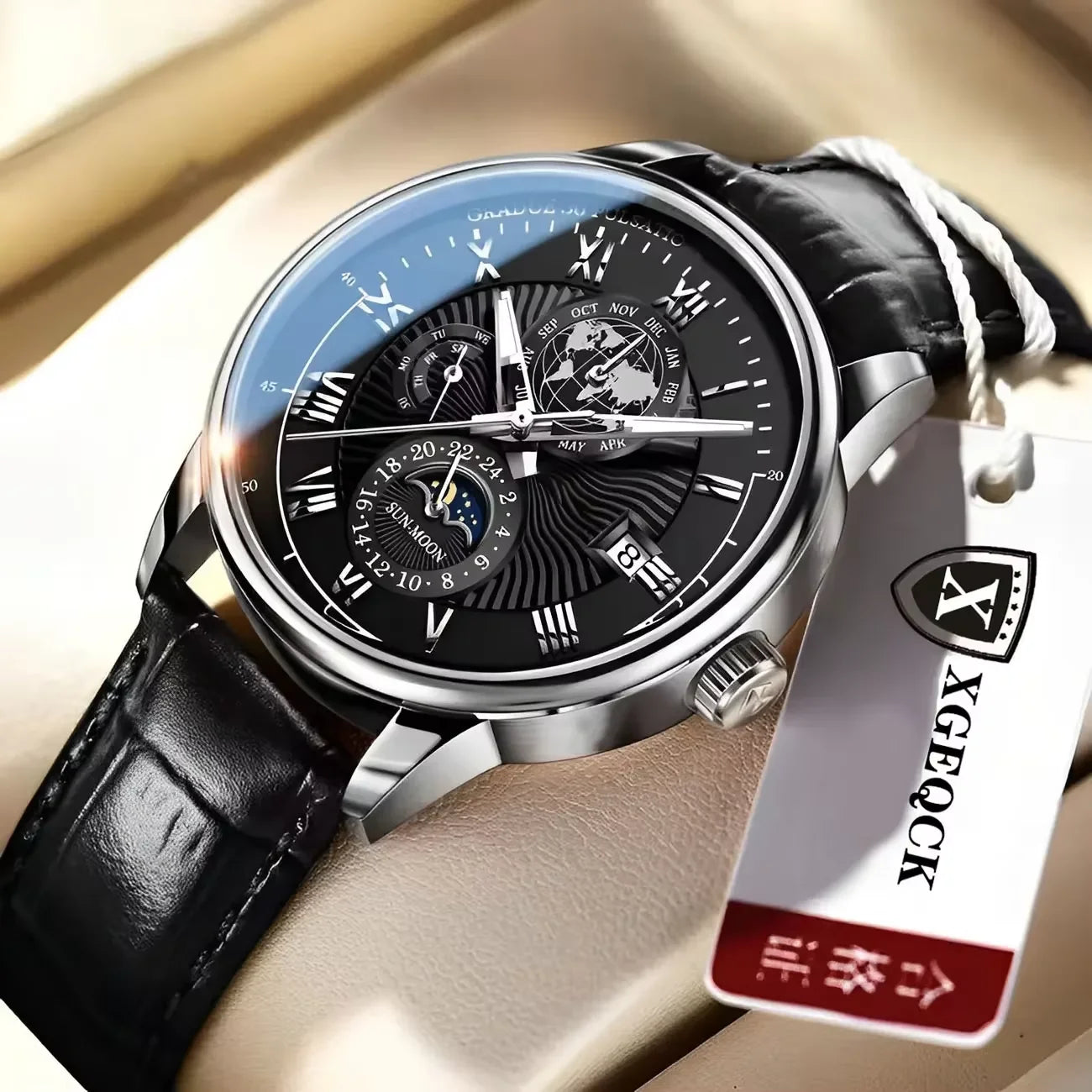 2024 Fashion Men Watch Fashion Top Luxury Sport Men's Wristwatch Waterproof Luminous Leather Date Quartz Watches Man Clock - Acros