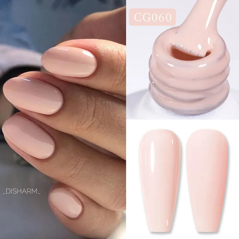 BORN PRETTY Jelly Nude Gel Nail Polish 10ml Light Pink Peach Translucent Color UV Light Cure Gel Varnish Nail Art DIY at Home - Acros