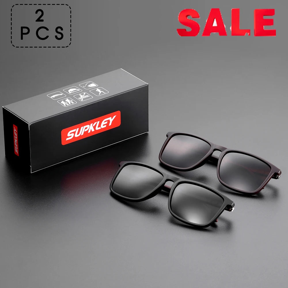 SUPKLEY Sports Sunglasses for Men Polarized Comfortable Wear Square Sun Glasses Male Light Weight Eyewear Accessory with Origina - Acros