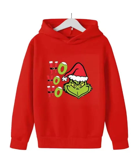 Kids sweatshirt with Christmas elements printed sportswear suitable for boys and girl aged 3-13 for spring and autumn streetwear - Acros