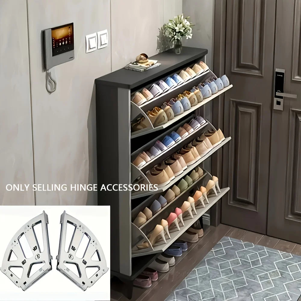 Ansoff 3-tier shoe rack connector with thickened iron frame and hidden foldable shelf for organized shoe storage.