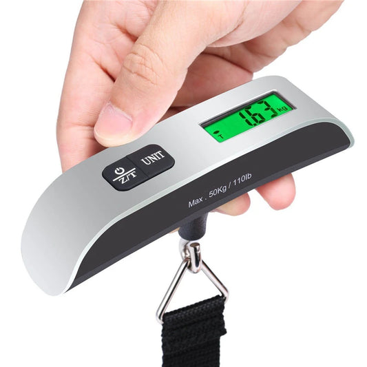 Portable Scale Digital LCD Display 110lb/50kg Electronic Luggage Hanging Suitcase Travel Weighs Baggage Bag Weight Balance Tools - Acros