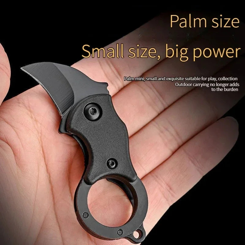 NEW Keychain Pocket Stainless Steel Camping Small Mini Portable Knife Peeler Fixed Blade Multi EDC Tool with Chain - Acros