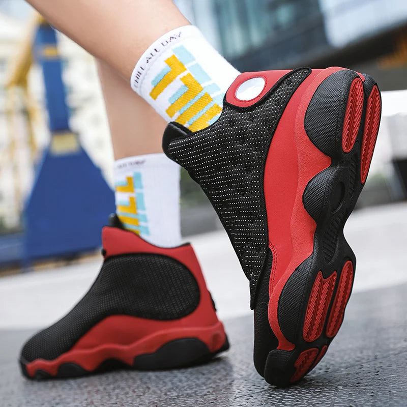 Basketball Shoes High Top Sports Leisure Trendy Anti-Slip Wear-Resistant Shock Absorption Friction Sound Men's Shoes - Acros