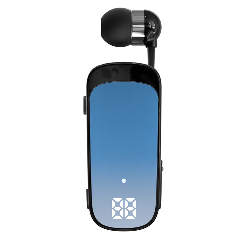 Ansoff K65 Lavalier Bluetooth 5.2 headset with LED display, noise-canceling wireless earphones for talk and music, 20-hour battery