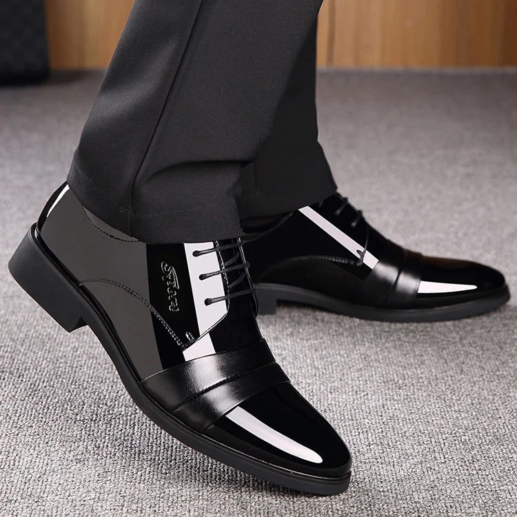 Social Shoe for Men Casual Business Patent Leather Dress Shoes Man Bright Upper Pointed Toe 2025 Trend Office Suit Footwear New - Acros
