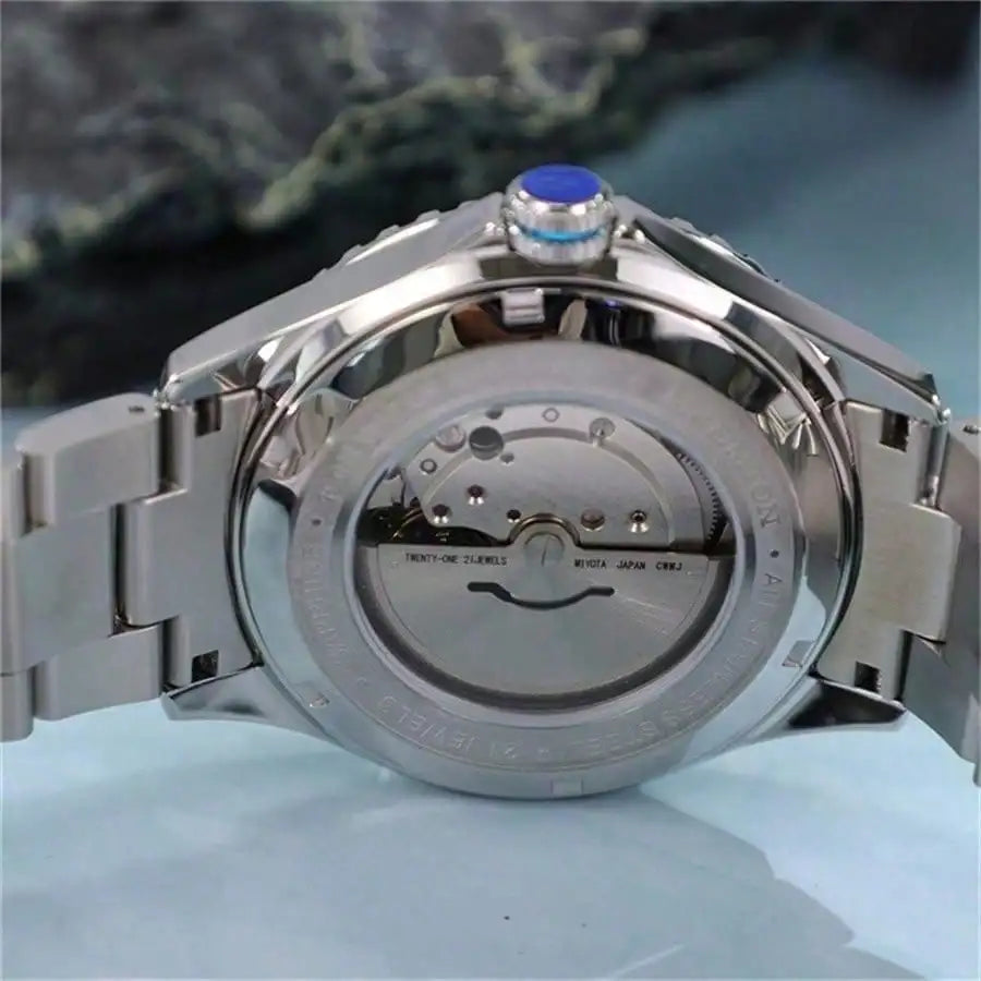 Watches Man Meteorite Series Automatic Mechanical Watches Sports and Leisure Trendy Stainless Steel Straps 100 Meters Waterproof - Acros