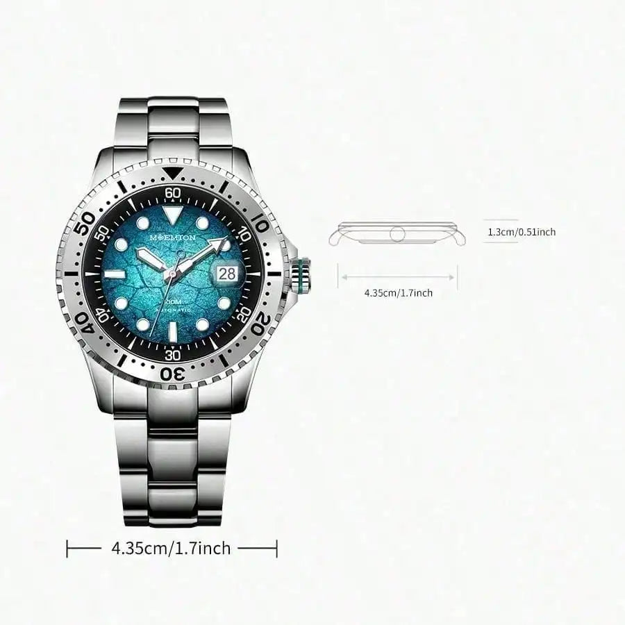 Watches Man Meteorite Series Automatic Mechanical Watches Sports and Leisure Trendy Stainless Steel Straps 100 Meters Waterproof - Acros