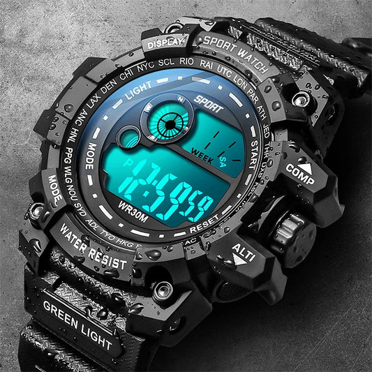 New Men LED Digital Watches Luminous Fashion Sport Waterproof Watches For Man Date Army Military Clock Relogio Masculino - Acros