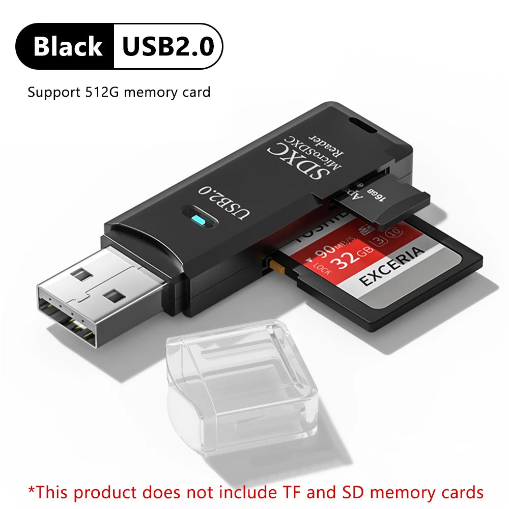 2 in 1 USB 3.0 Card Reader Micro TF sd card Reader usb adapter High Speed Cardreader TF Memory card For PC Laptop Accessories - Acros