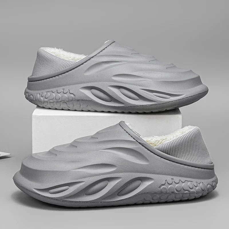 Men's Ansoff velvet heel slippers with waterproof, non-slip soles and warm, wear-resistant design for comfortable home wear.