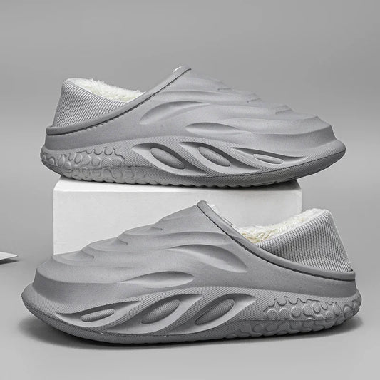 Men's Ansoff velvet heel slippers with waterproof, non-slip soles and warm, wear-resistant design for comfortable home wear.