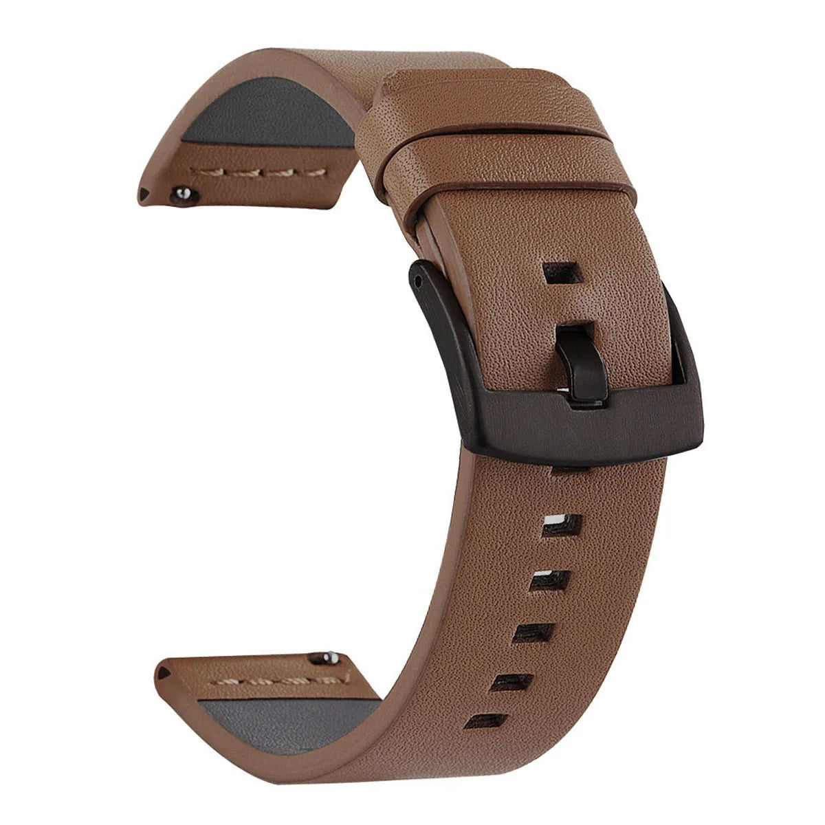 Ansoff SAMCO sport vintage leather watch band with stainless steel buckle, compatible with 18mm to 24mm watch straps.