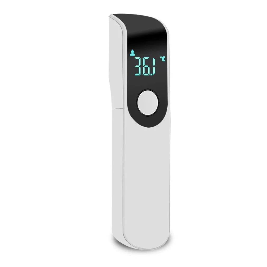 Ansoff infrared digital fever thermometer displaying body temperature on LCD screen, suitable for infants and adults, non-contact laser.