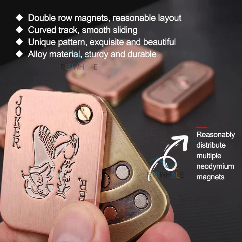 Ansoff EDC push slider metal fidget toy for adults, featuring a magnetic pop design to relieve stress and improve focus.