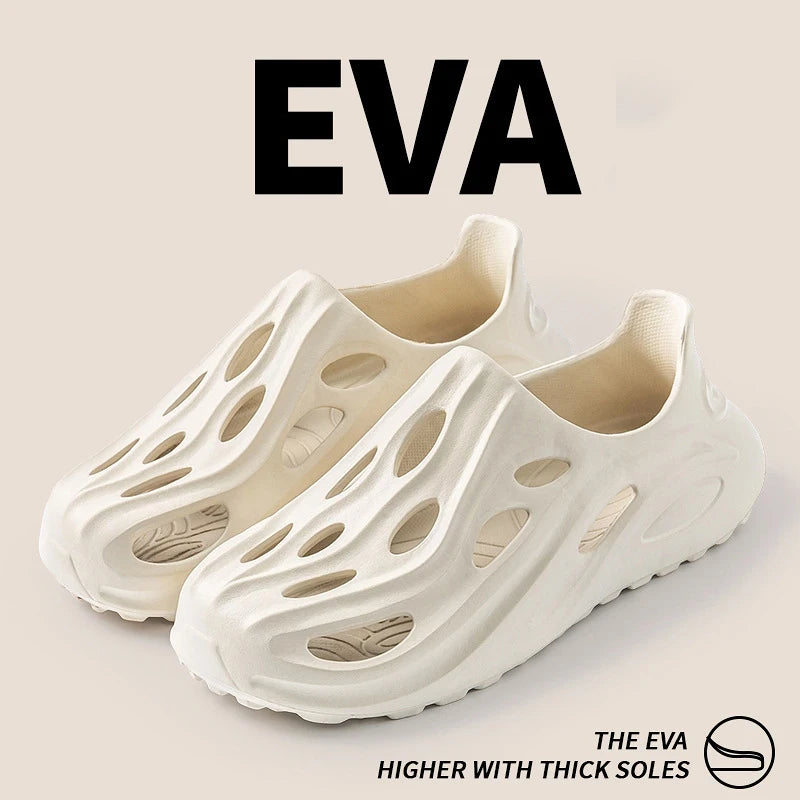 Ansoff wading shoes with thick soles, outdoor slip-on slippers, anti-slip sports sneakers, comfortable street fashion slides.