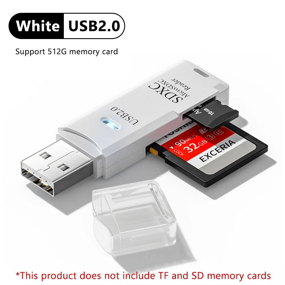 2 in 1 USB 3.0 Card Reader Micro TF sd card Reader usb adapter High Speed Cardreader TF Memory card For PC Laptop Accessories - Acros