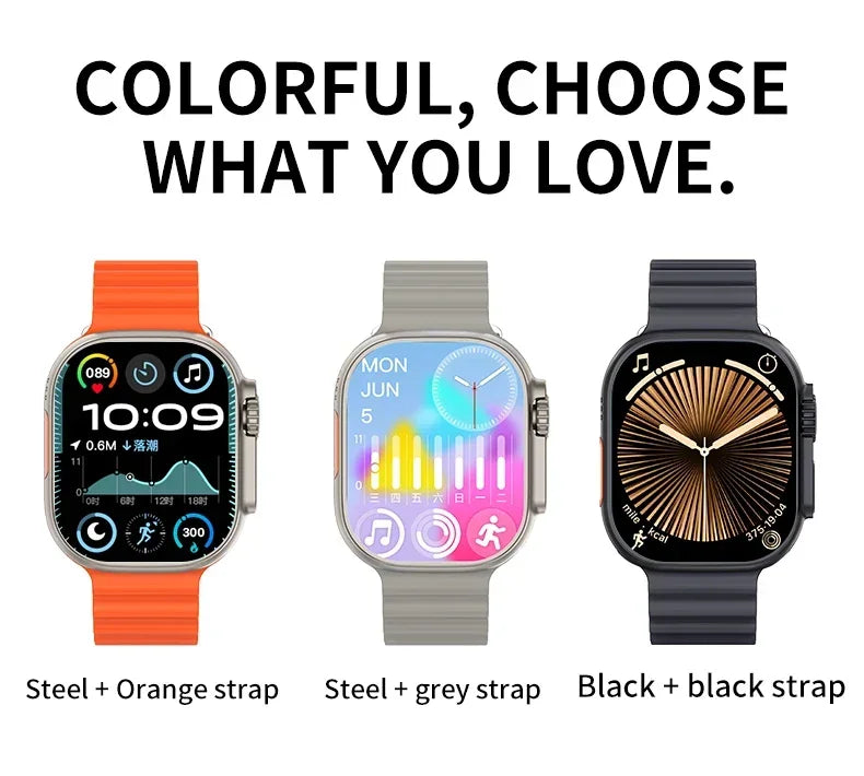 Ansoff BW9 Pro Smartwatch with black strap, digital display, showing time and app icons, featuring independent SIM card slot.