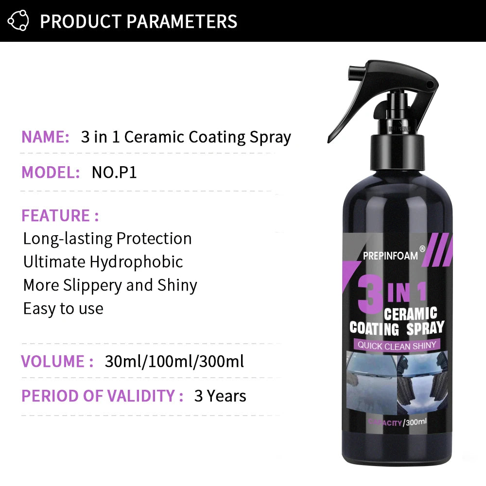 3 in 1 Car Ceramic Nano Coating Liquid Coatin Nano Crystal Hydrophobic Layer Polishing Paint Coating Agent Polish Nanos Coatings - Acros