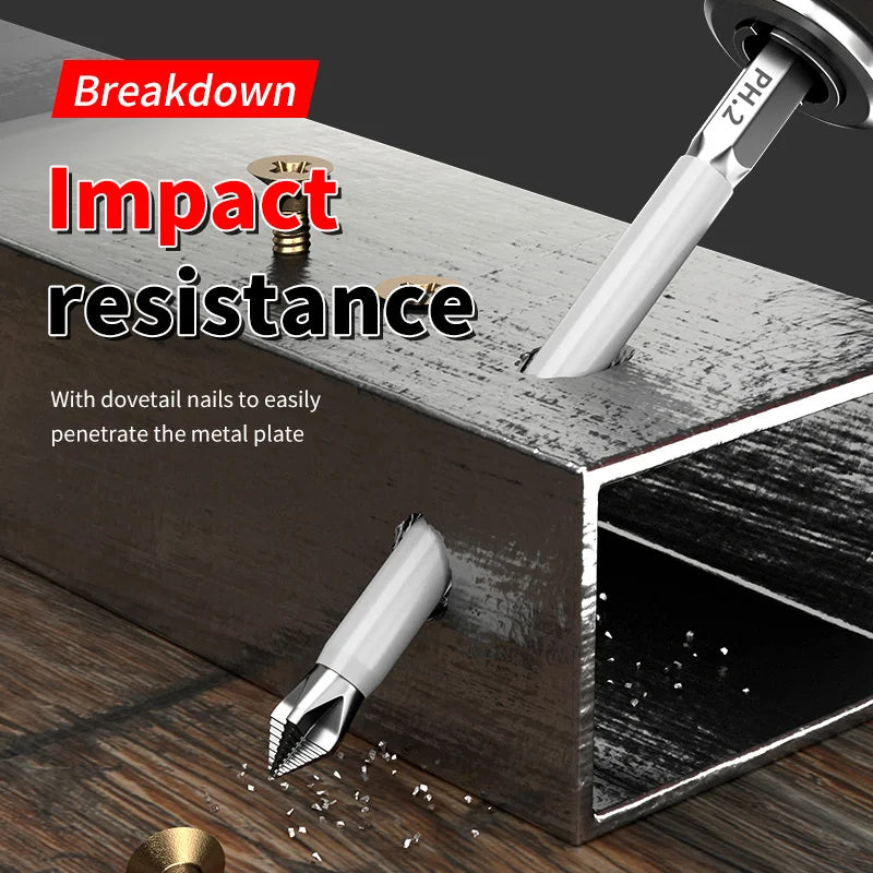 6 PCs Non-Slip Magnetic Cross Head Household Electric Driver Screw Set - High Hardness Hand Drill Bits for Electric Screwdrivers - Acros