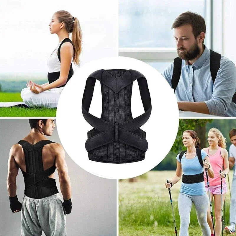 Reinforced Belt Lumbar Column Posture Corrector Vest  Adjustable Back Support Strap Shoulder Spine Brace Neck Stretcher Trainer - Acros