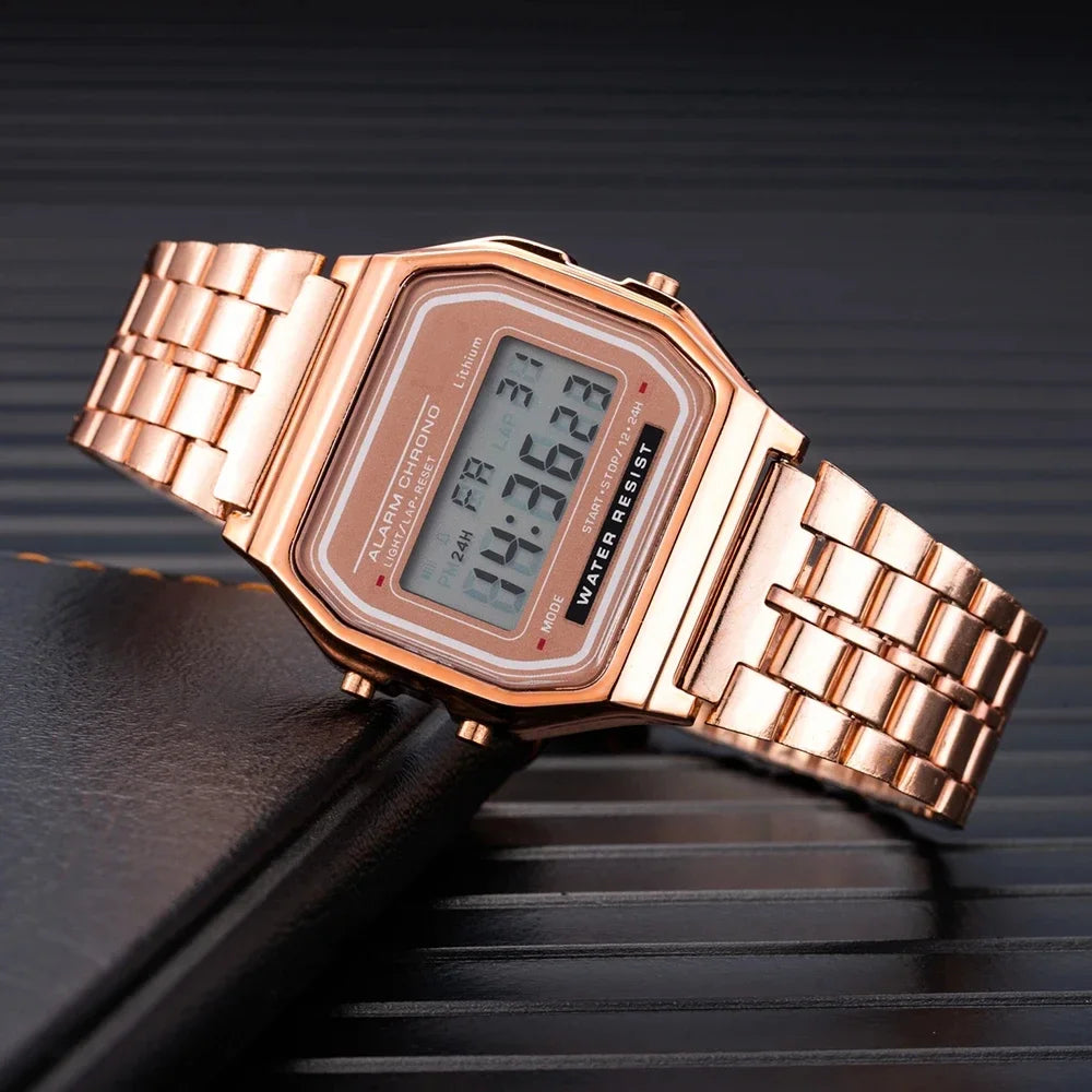 2025Digital Watches For Men Sports Waterproof Bracelet Clock Gold Electronice LED Wristwatch Women - Acros