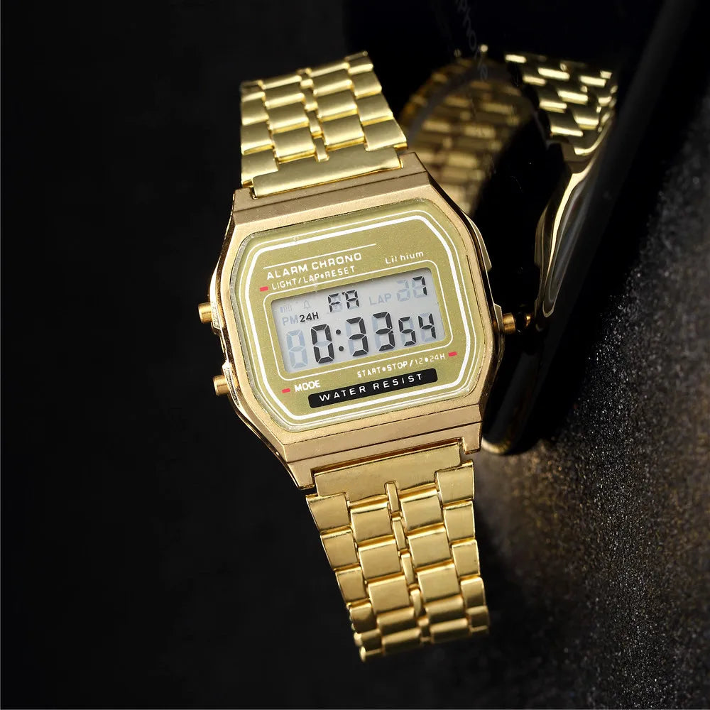 2025 Digital Watches For Men Sports Waterproof Bracelet Clock Gold Electronice LED Wristwatch Women Casucal montre homme relogio - Acros