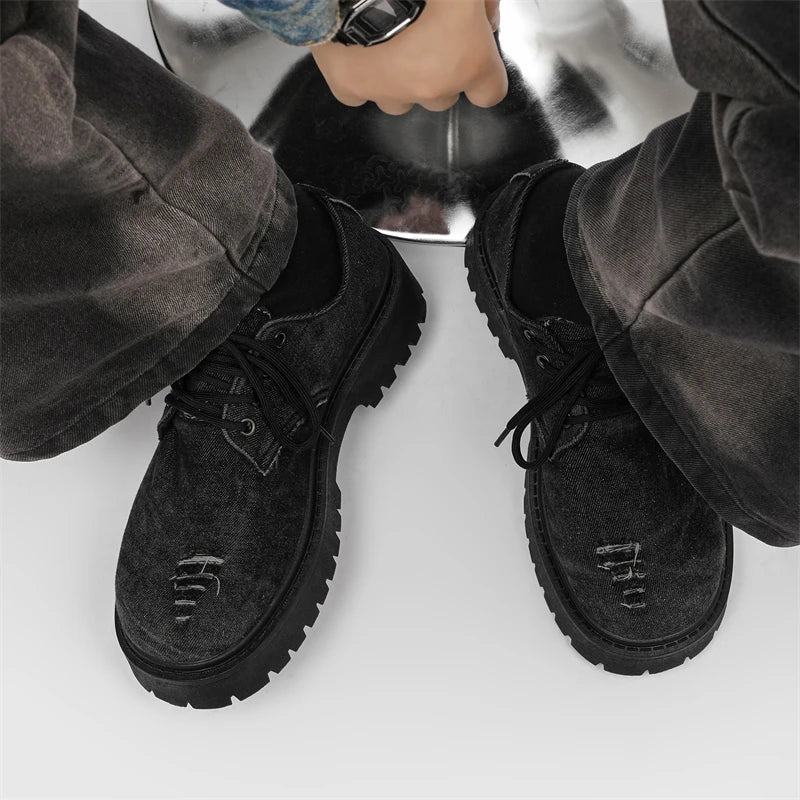 Men's shoes new four seasons versatile casual non-slip wear-resistant comfort outdoor shoes youth fashion thick sole tide shoes - Acros