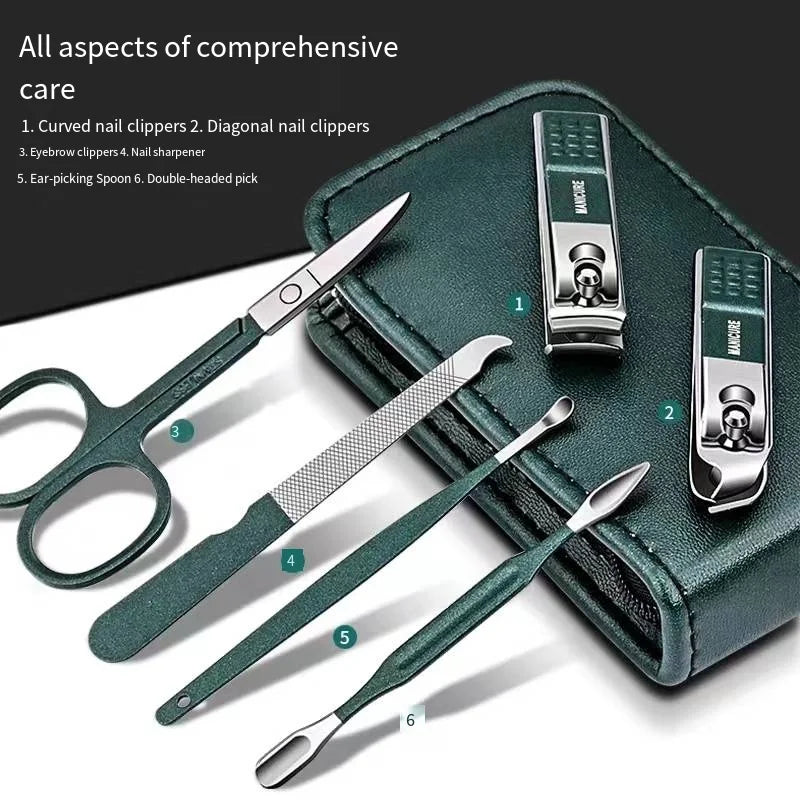 Nail Scissors Set Household High End Mens And Womens Special Nail Clippers Manicure Beauty Tools 6 Piece Portable Household - Acros