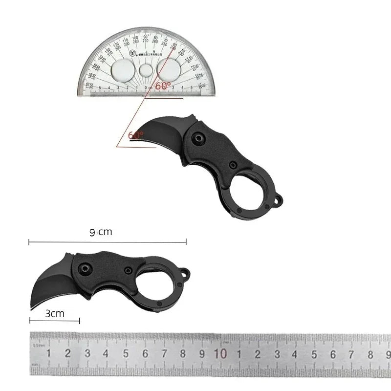 NEW Keychain Pocket Stainless Steel Camping Small Mini Portable Knife Peeler Fixed Blade Multi EDC Tool with Chain - Acros