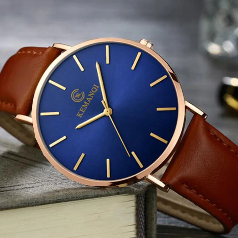 Mens Watches Top Luxury Brand Ultra thin Wrist Watch Men Watch Blue Glass Men's Watch Clock relogio masculino erkek kol saati - Acros