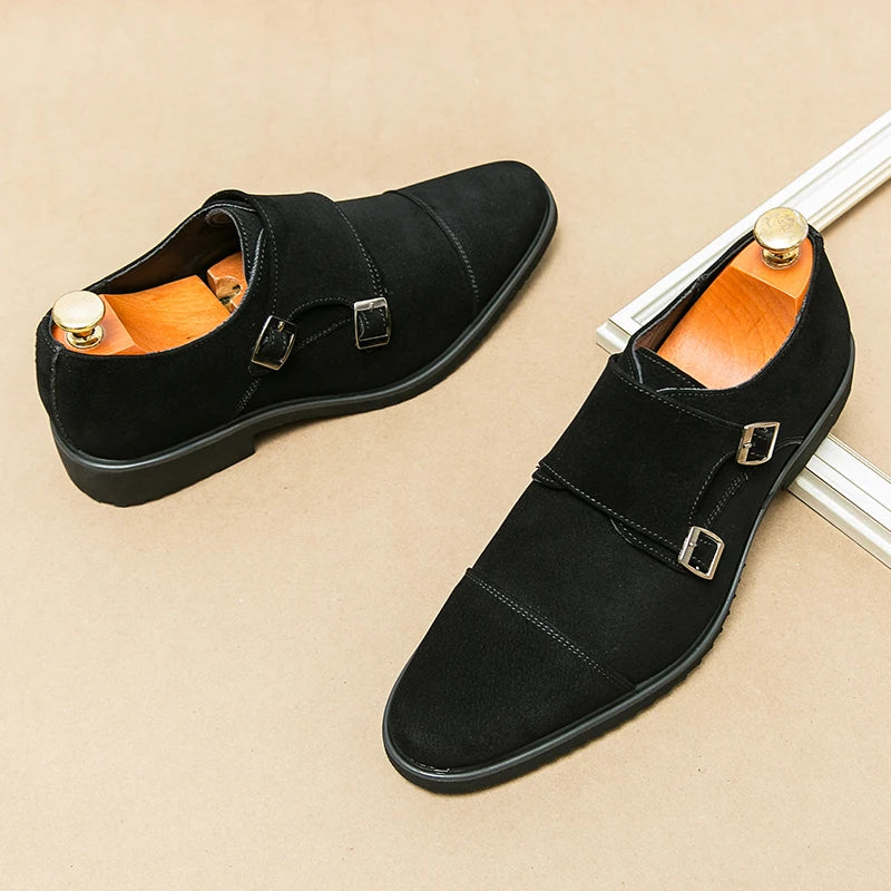 Hot Selling Men's Suede Shoes Europe America Anti-skid Flat Shoes Fashionable Loafers Men's Work Shoes Soft Soled Dress Shoes - Acros