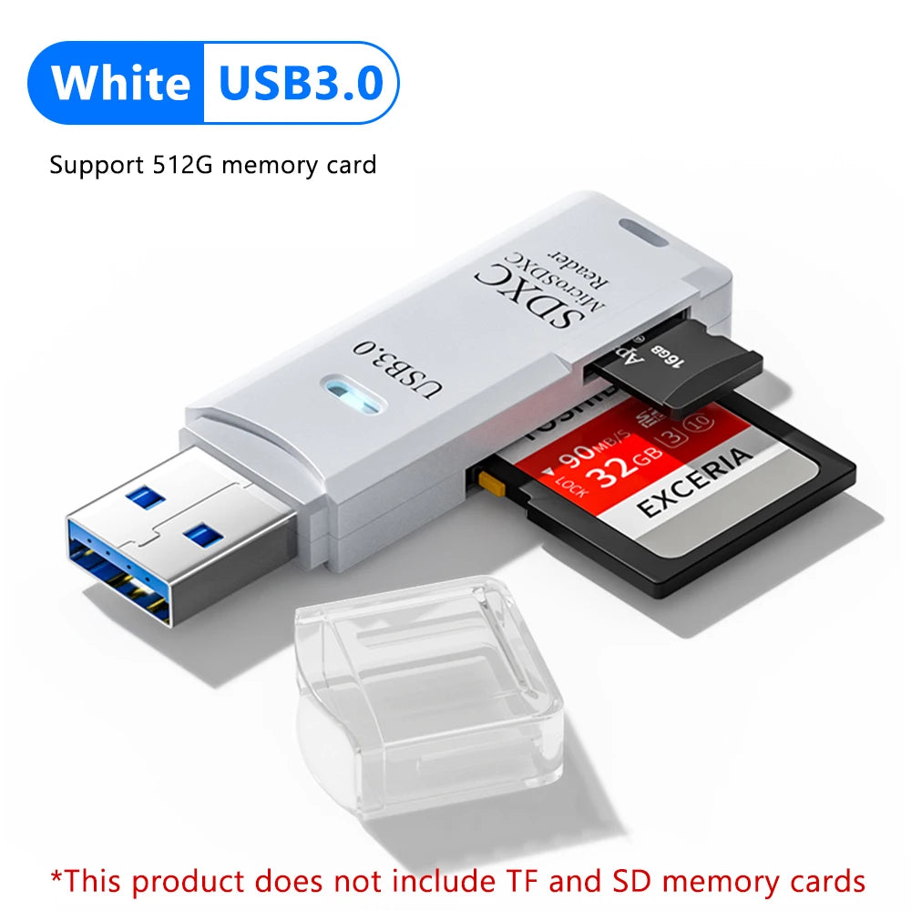 2 in 1 USB 3.0 Card Reader Micro TF sd card Reader usb adapter High Speed Cardreader TF Memory card For PC Laptop Accessories - Acros