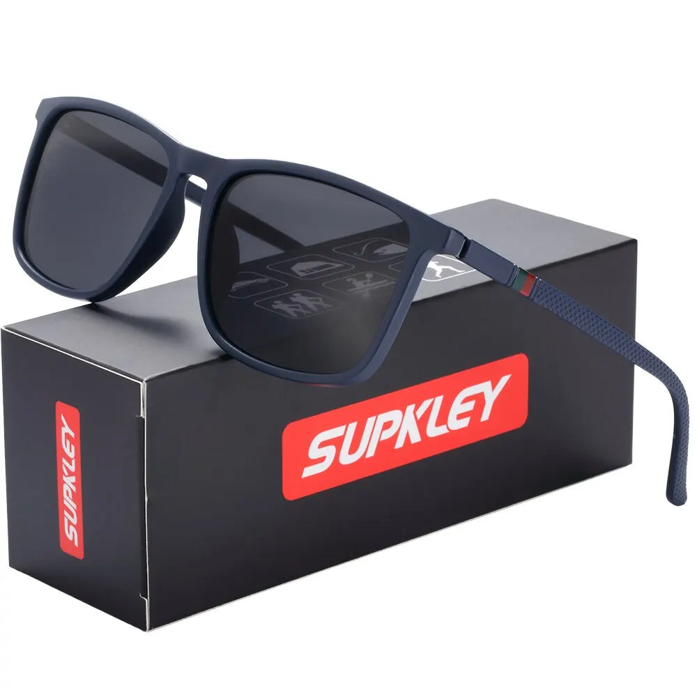 SUPKLEY Sports Sunglasses for Men Polarized Comfortable Wear Square Sun Glasses Male Light Weight Eyewear Accessory with Origina - Acros