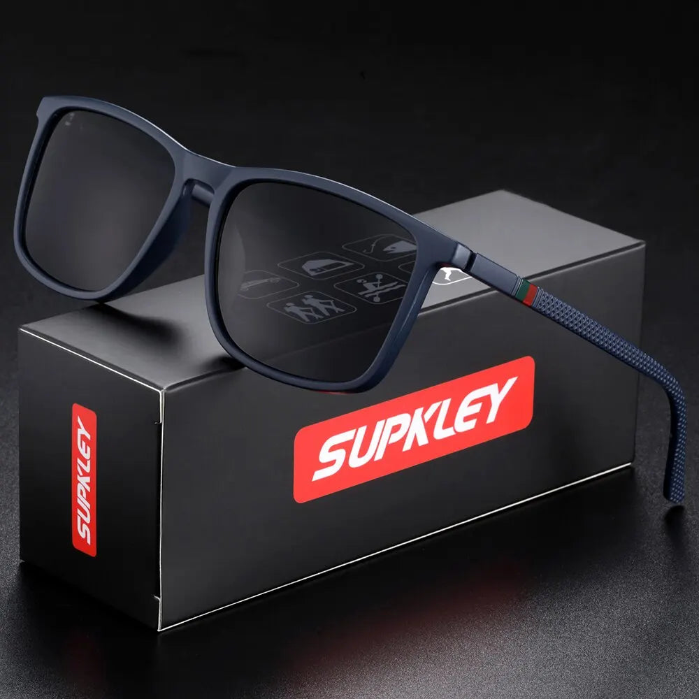 SUPKLEY Sports Sunglasses for Men Polarized Comfortable Wear Square Sun Glasses Male Light Weight Eyewear Accessory with Origina - Acros
