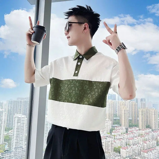 Men's summer shirt by Ansoff, stylish short-sleeve top in trendy design, perfect for warm weather and casual wear.