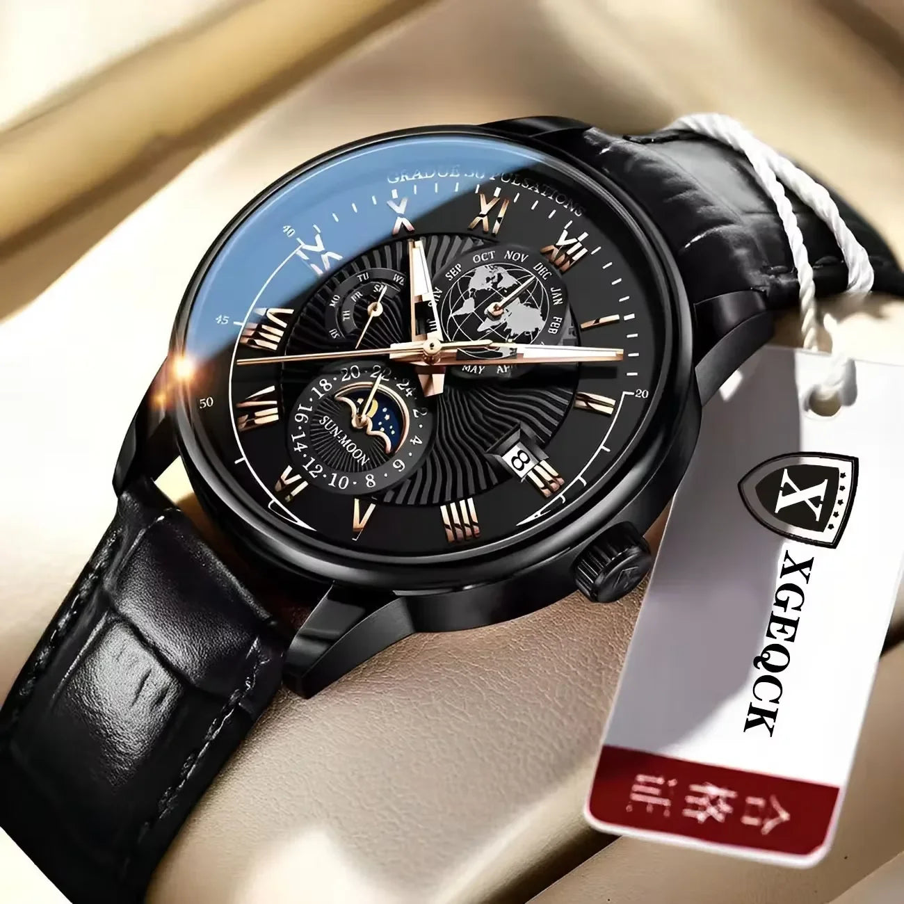 2024 Fashion Men Watch Fashion Top Luxury Sport Men's Wristwatch Waterproof Luminous Leather Date Quartz Watches Man Clock - Acros