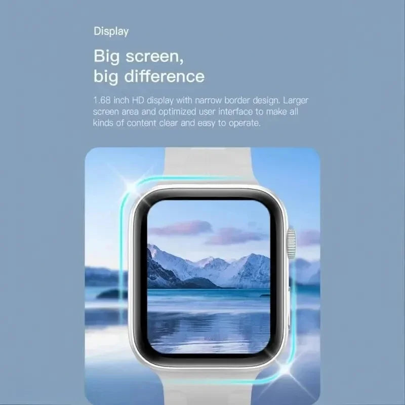 Ansoff 2025 smart smartwatch for men and women with 1.73-inch screen, Bluetooth calling, blood oxygen, and pressure monitoring.