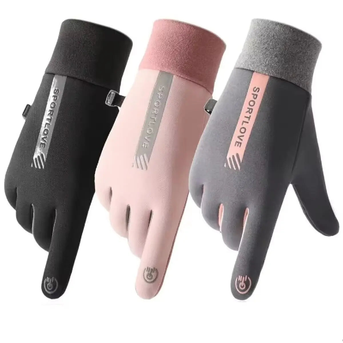 Winter Gloves Women Cycling Bike Thermal Fleece Cold Resistance Wind Waterproof Bicycle Warm Outdoor Running Skiing Mittens - Acros