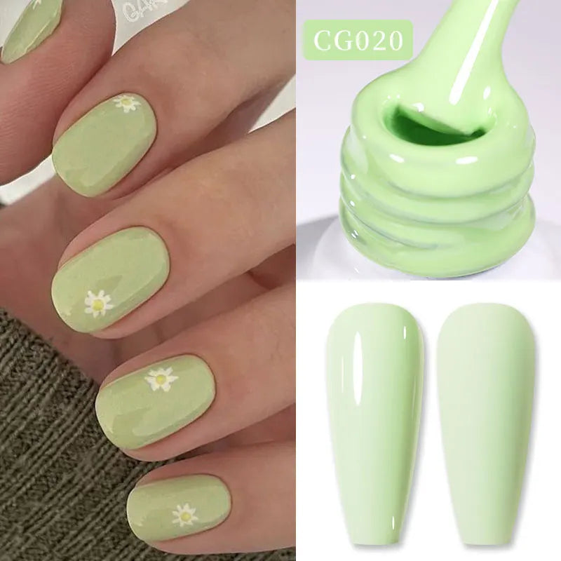 BORN PRETTY Jelly Nude Gel Nail Polish 10ml Light Pink Peach Translucent Color UV Light Cure Gel Varnish Nail Art DIY at Home - Acros