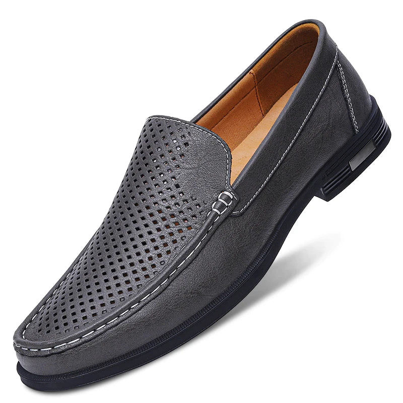 Male Comfy Walking Shoe Genuine Leather Slip on Mens Loafers New Trend Casual Shoes Men Designer Moccasins Hot Sale Drive Shoes - Acros