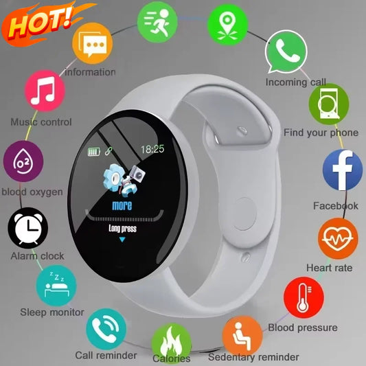 Ansoff D18 smart watch with circular color screen showing multiple sports modes and call reminder features.