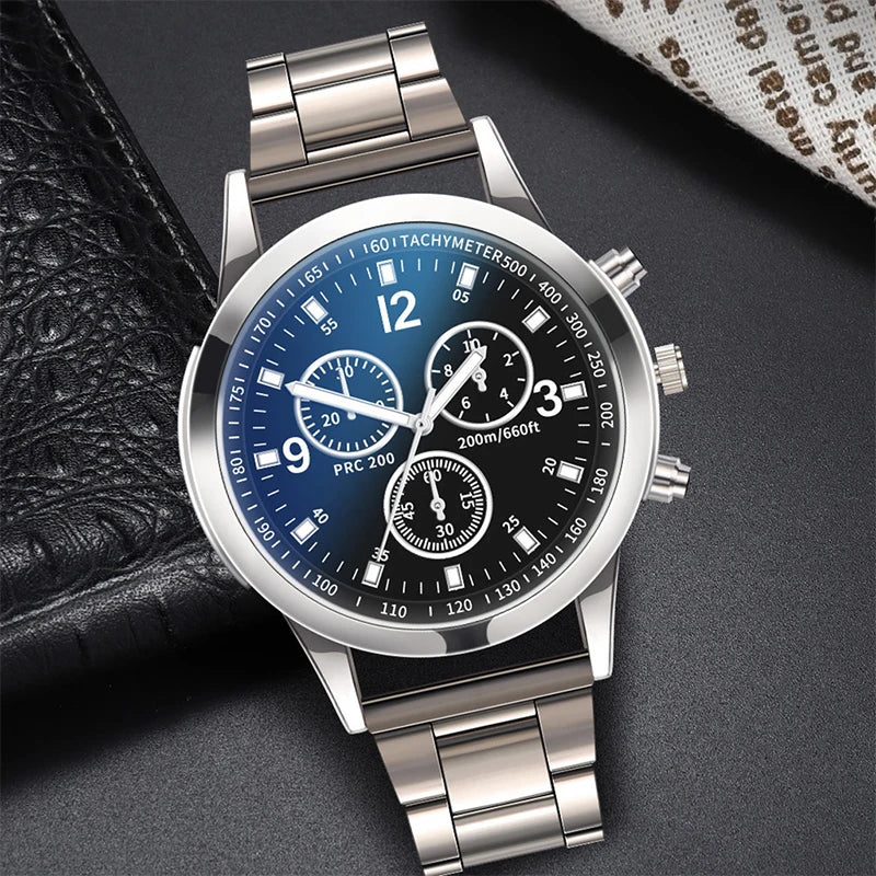 1/2PCS Men Business Watches Fashion Men's Steel Band Quartz Watch with Bracelet（Box not Included） - Acros